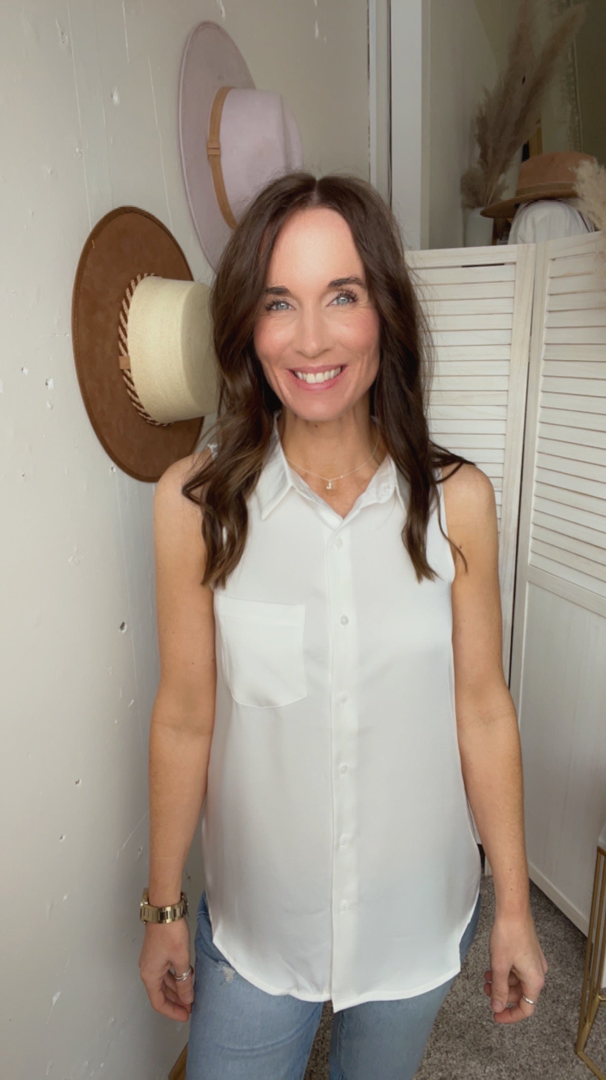 Shelly's White Tank Top、mySite、garagedoors4me