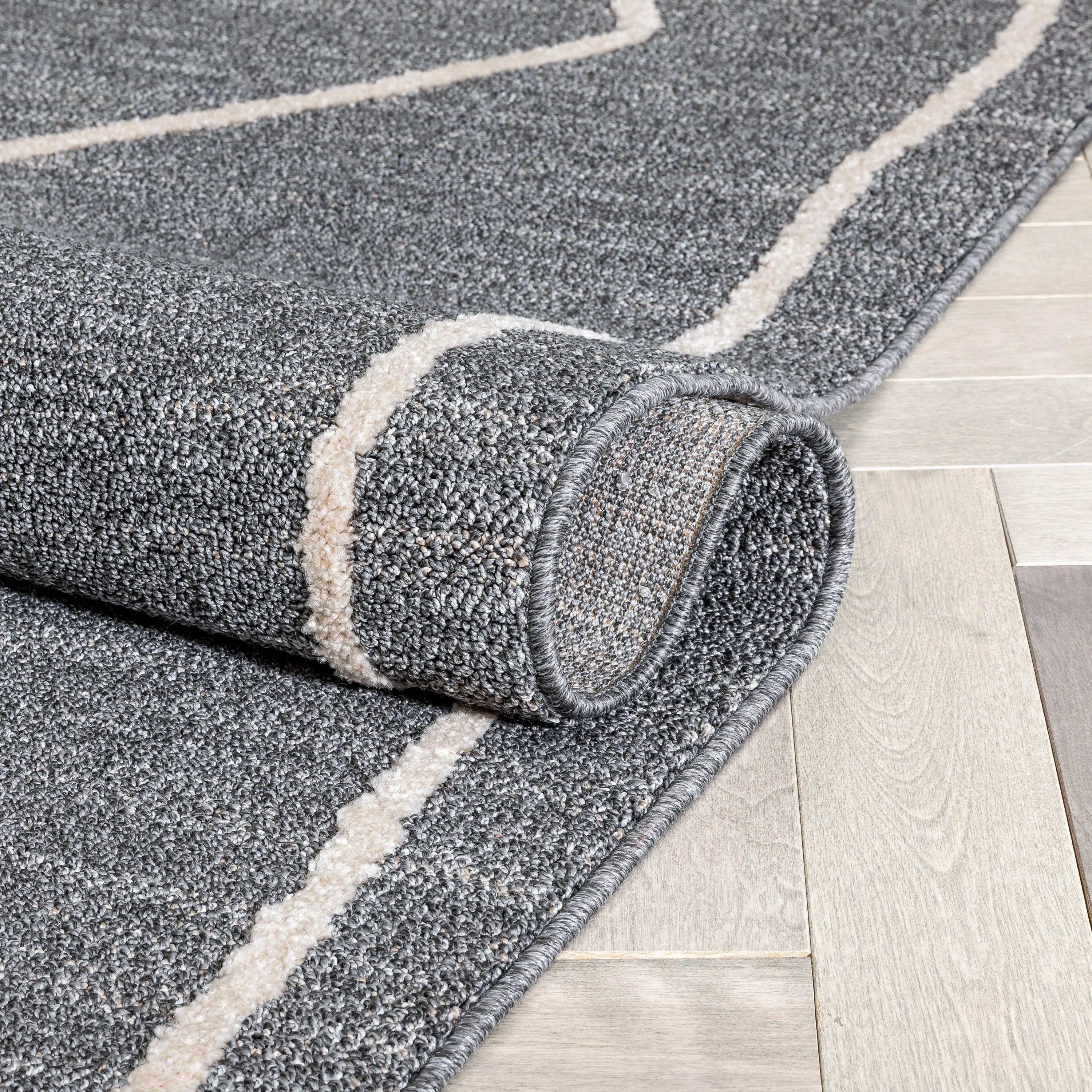 Cora Moroccan Lattice Trellis Grey Looped Pile Rug、mySite、gigharbornorthrealestate