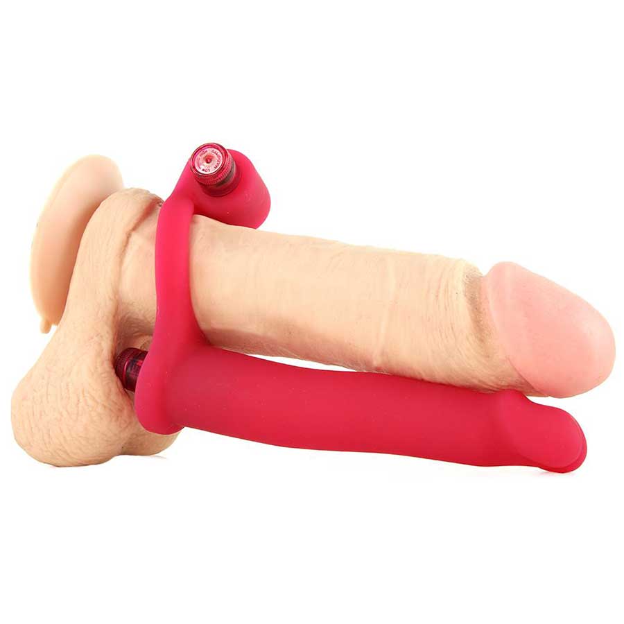 Silicone Double Penetrator Studmaker Vibrating Cock Ring Red by Nass Toys、mySite、bottomscart