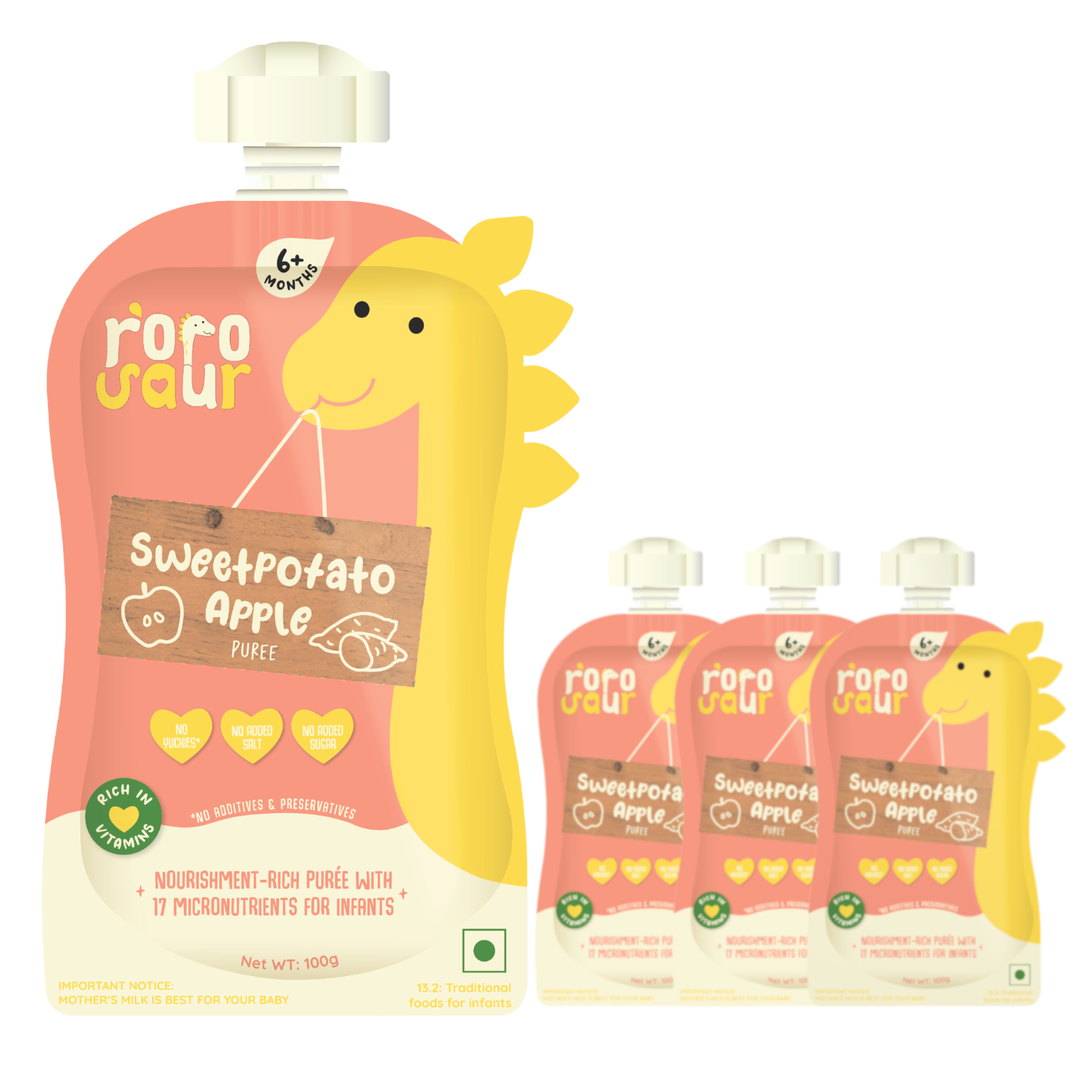 Baby Food | Kids Healthy Snacks | Fruit and Vegetable Puree | Sweet-Potato Apple | 100 g、mySite、camillekostekn