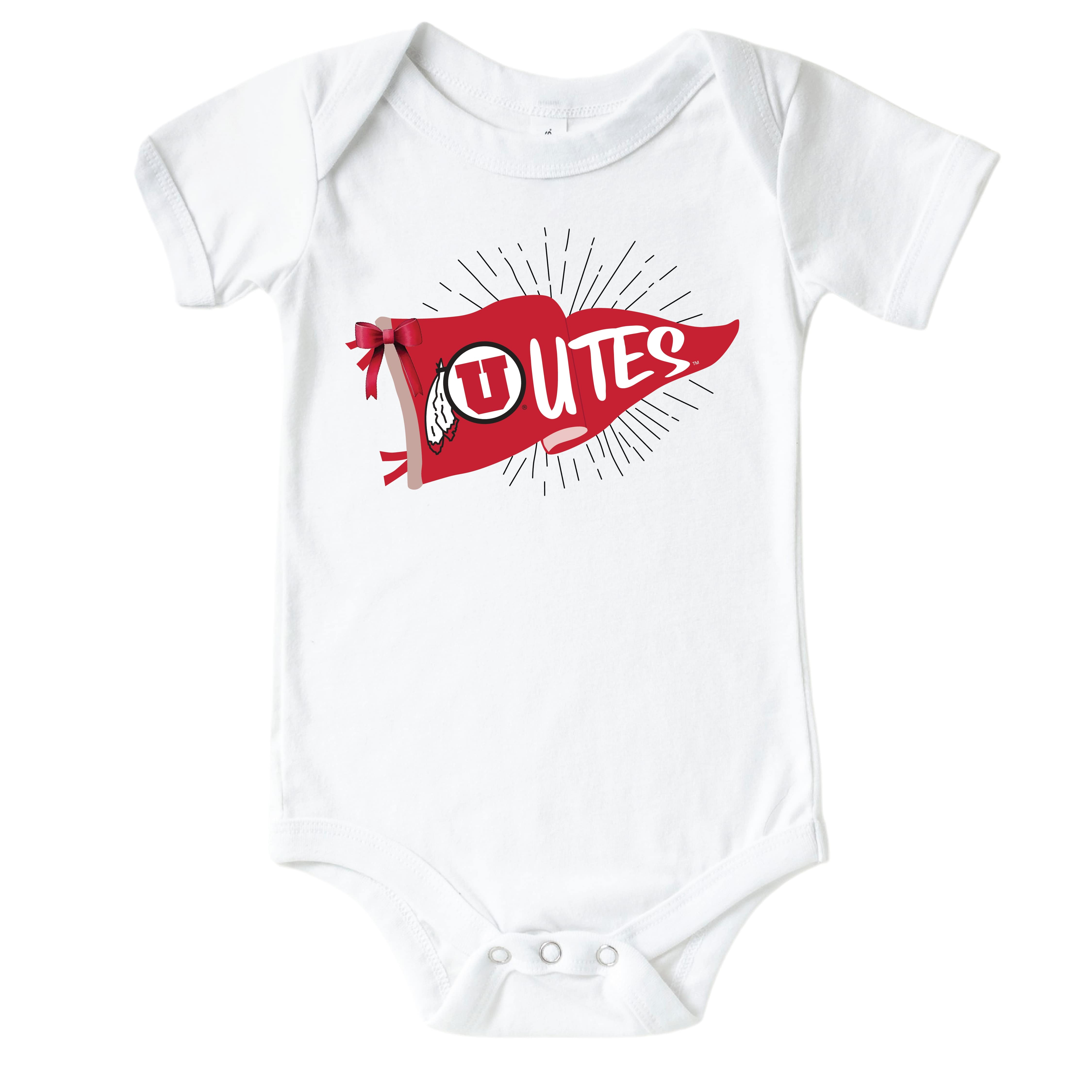  University of Utah | Footballs & Bows Graphic Bodysuit、mySite、layawaytickets