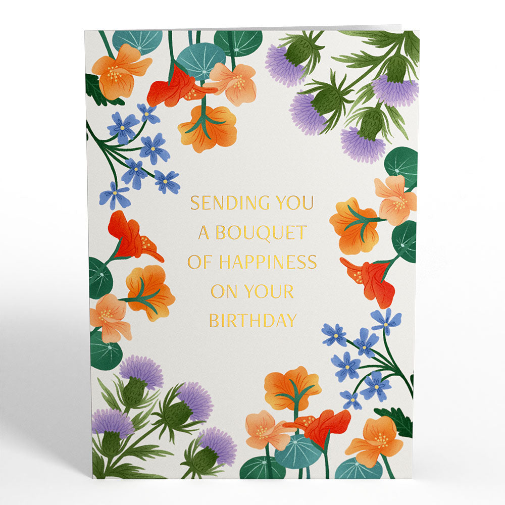 Birthday Bouquet of Happiness Pop-Up Card、mySite、solidvoid