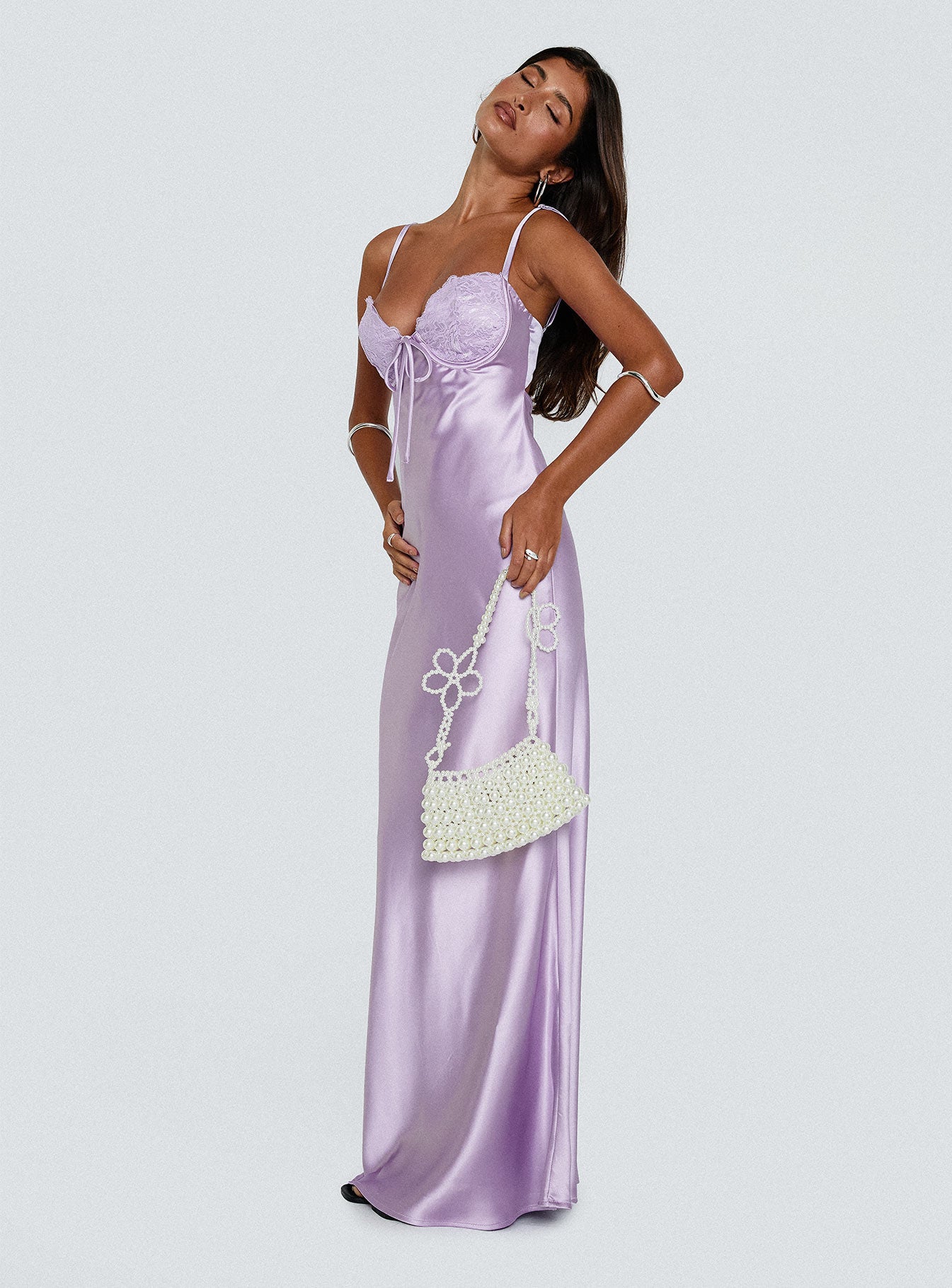 Fadyen Bias Cut Maxi Dress Lilac、mySite、solidvoid