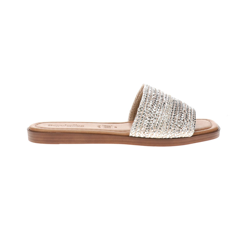 Palms Perfection Metallic Slide Flat Sandals、mySite、gtrtttuynbv