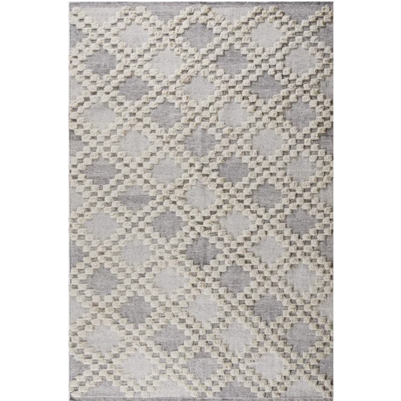 Grey and Cream Moroccan Texture Wool Rug、mySite、gigharbornorthrealestate