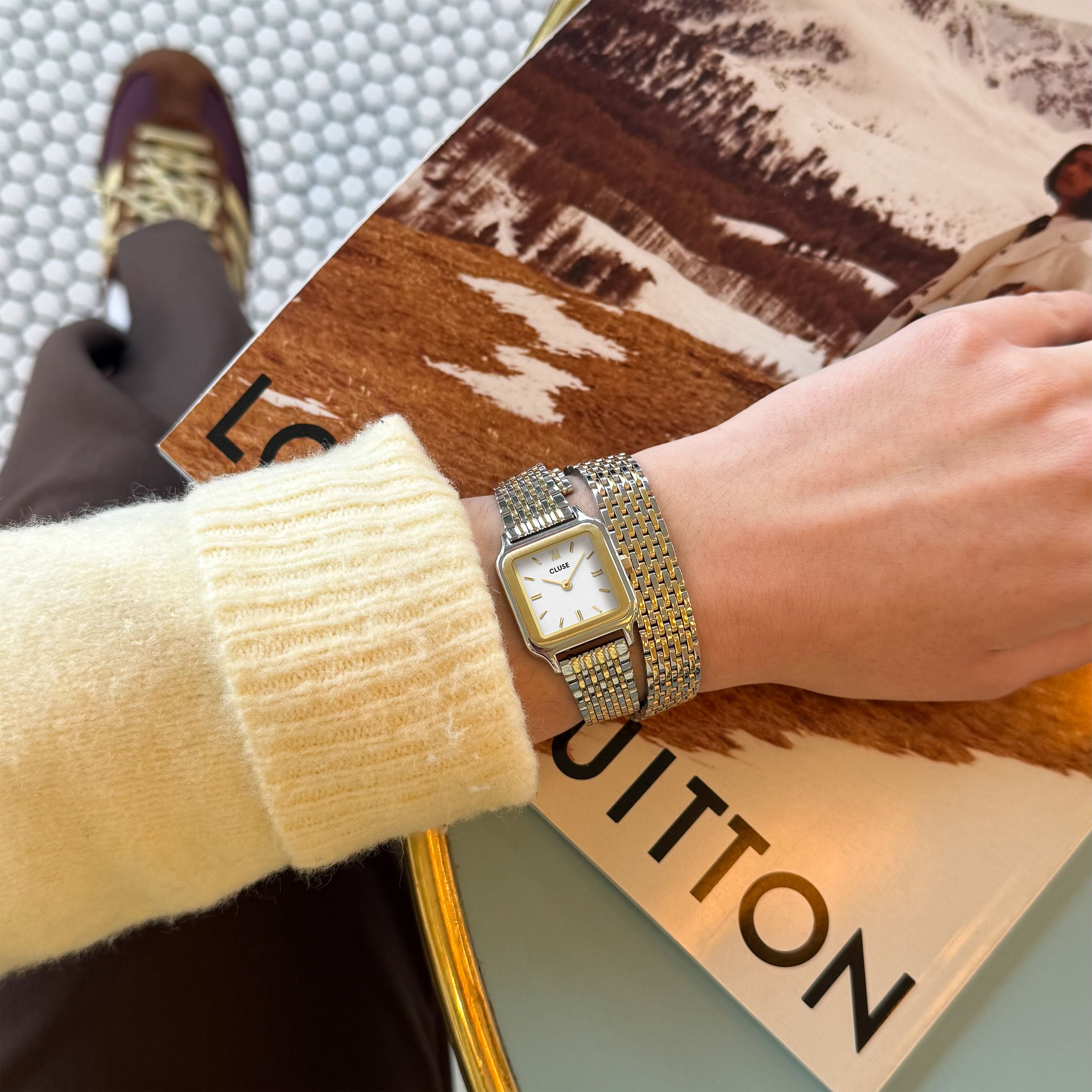 Gracieuse Petite Watch Double Steel, White, Two-tone、mySite、botmansion