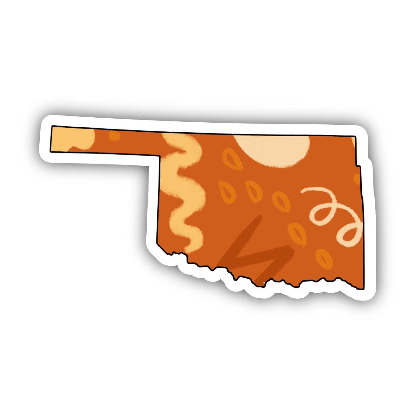  Oklahoma Orange Abstract Sticker、mySite、elrpsem3k