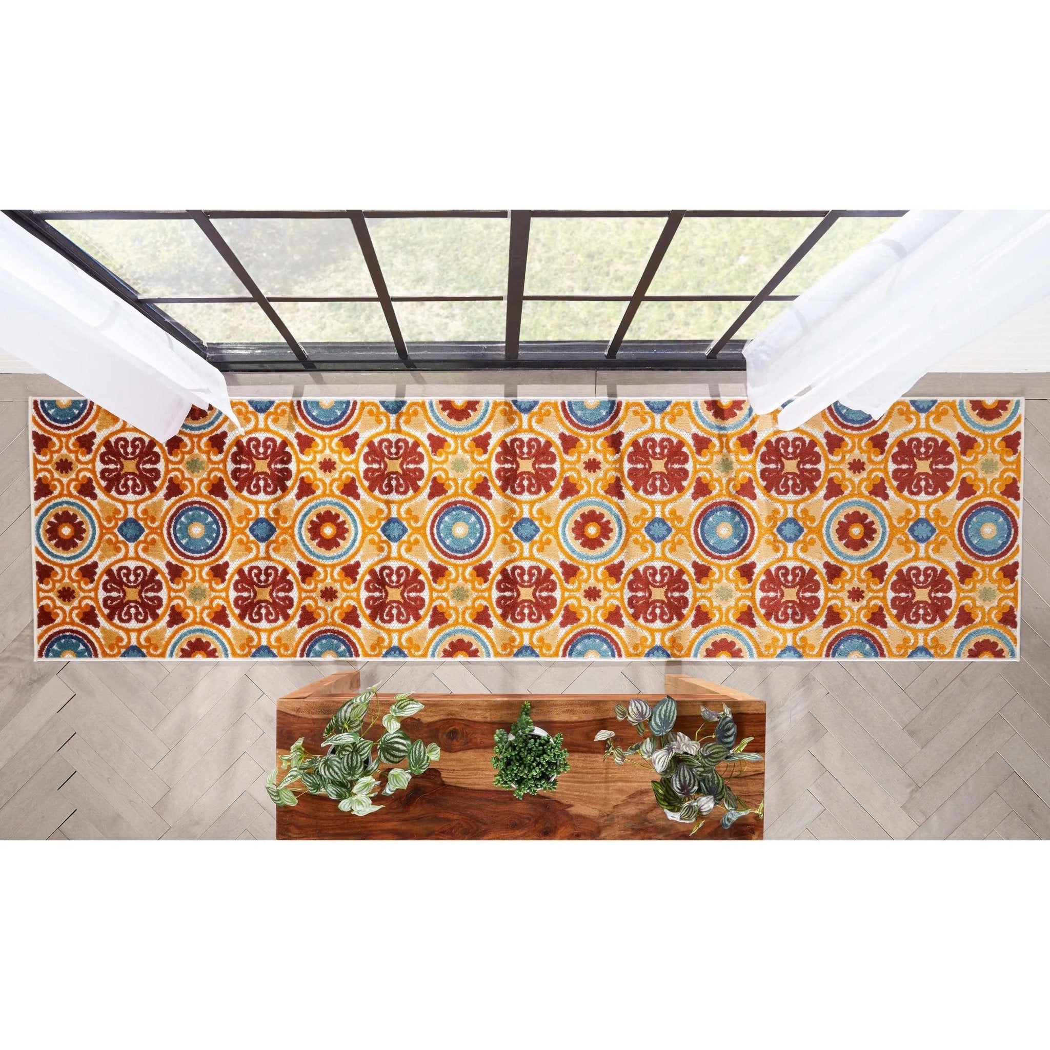 Audun Modern Geometric Indoor/Outdoor Red High-Low Rug、mySite、gigharbornorthrealestate