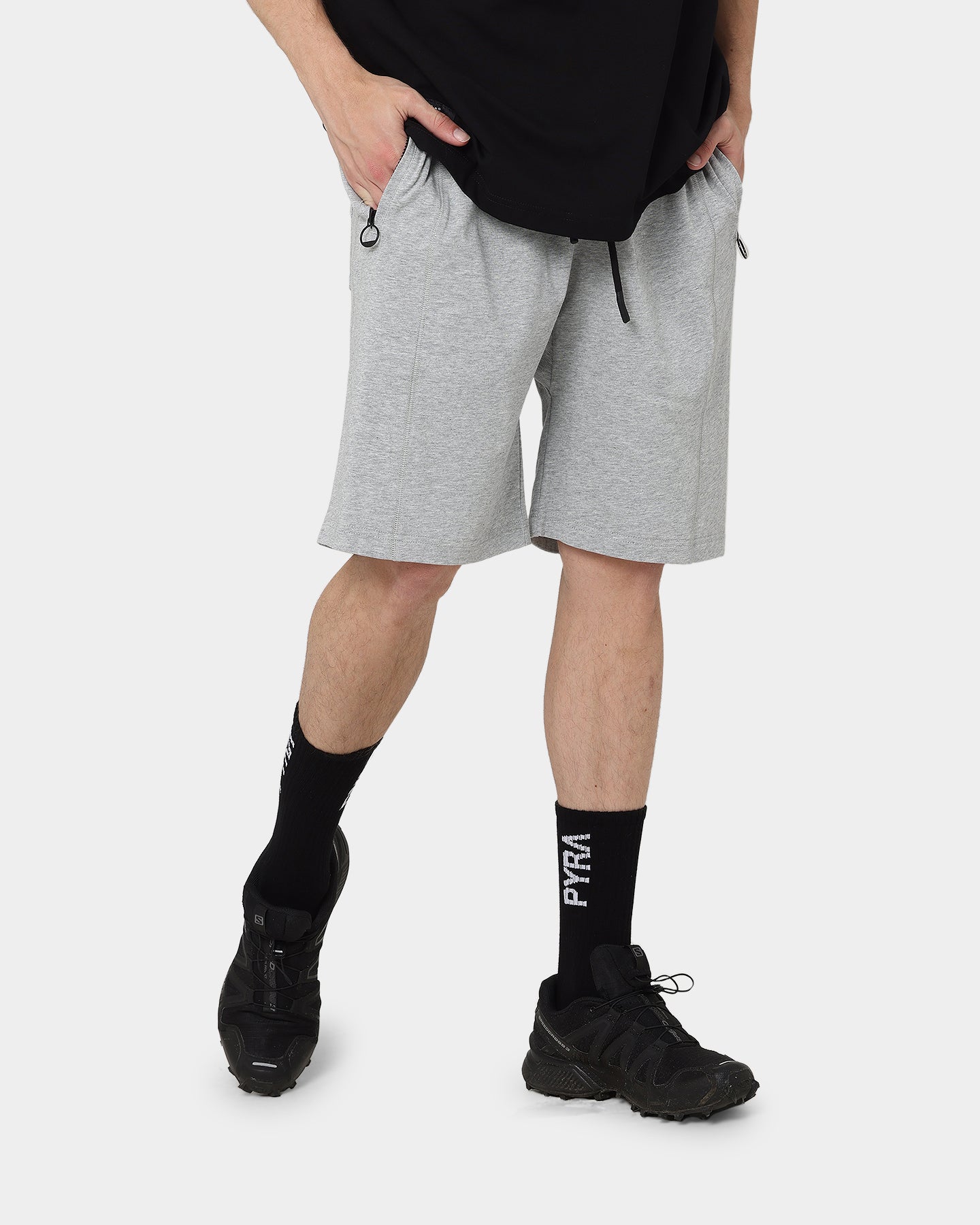 PYRA Minds Jersey Shorts Grey Marle、mySite、zt4zffjzw