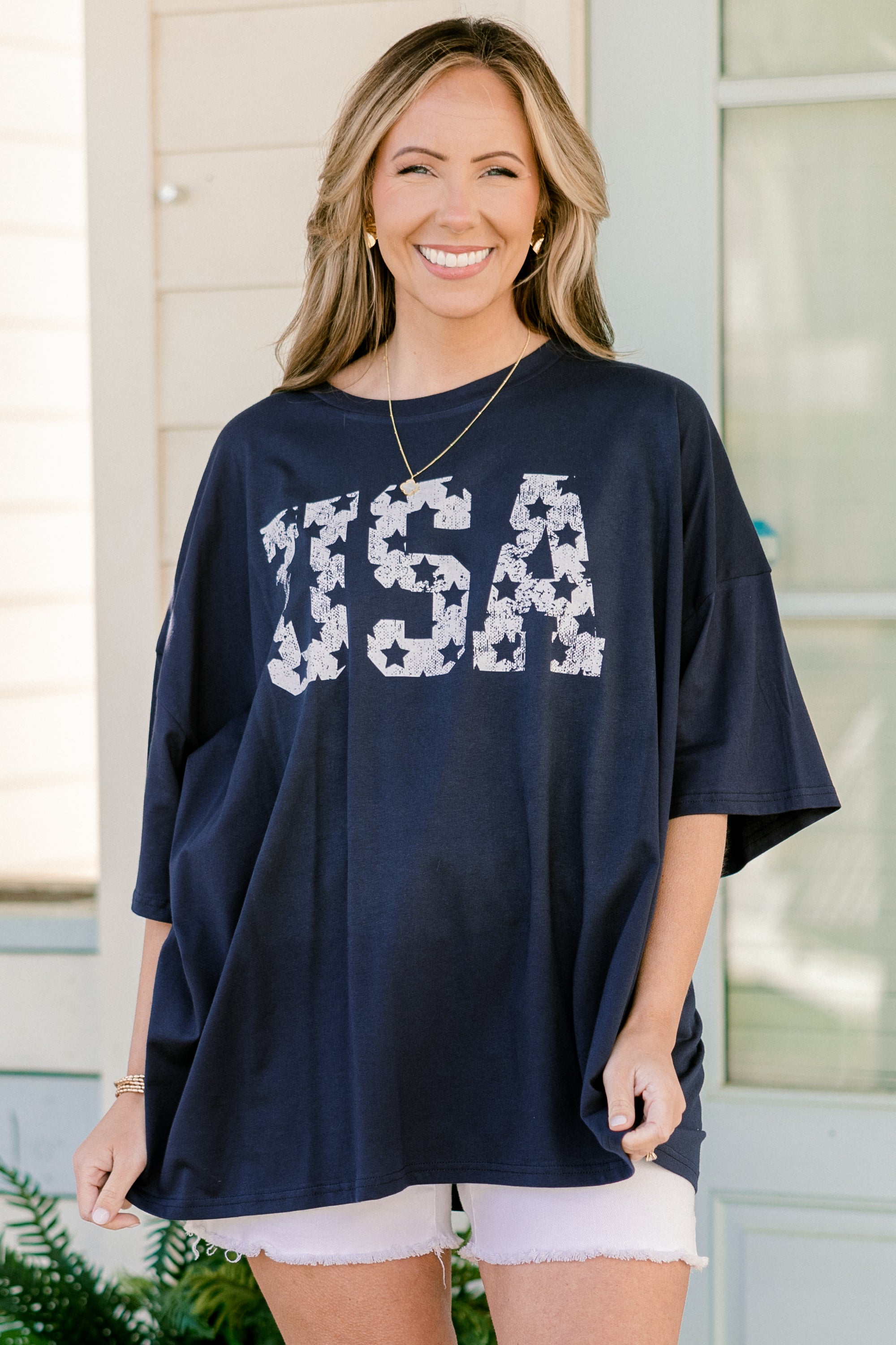  Vintage USA Boyfriend Tee, Midnight Navy、mySite、justintrudeaud