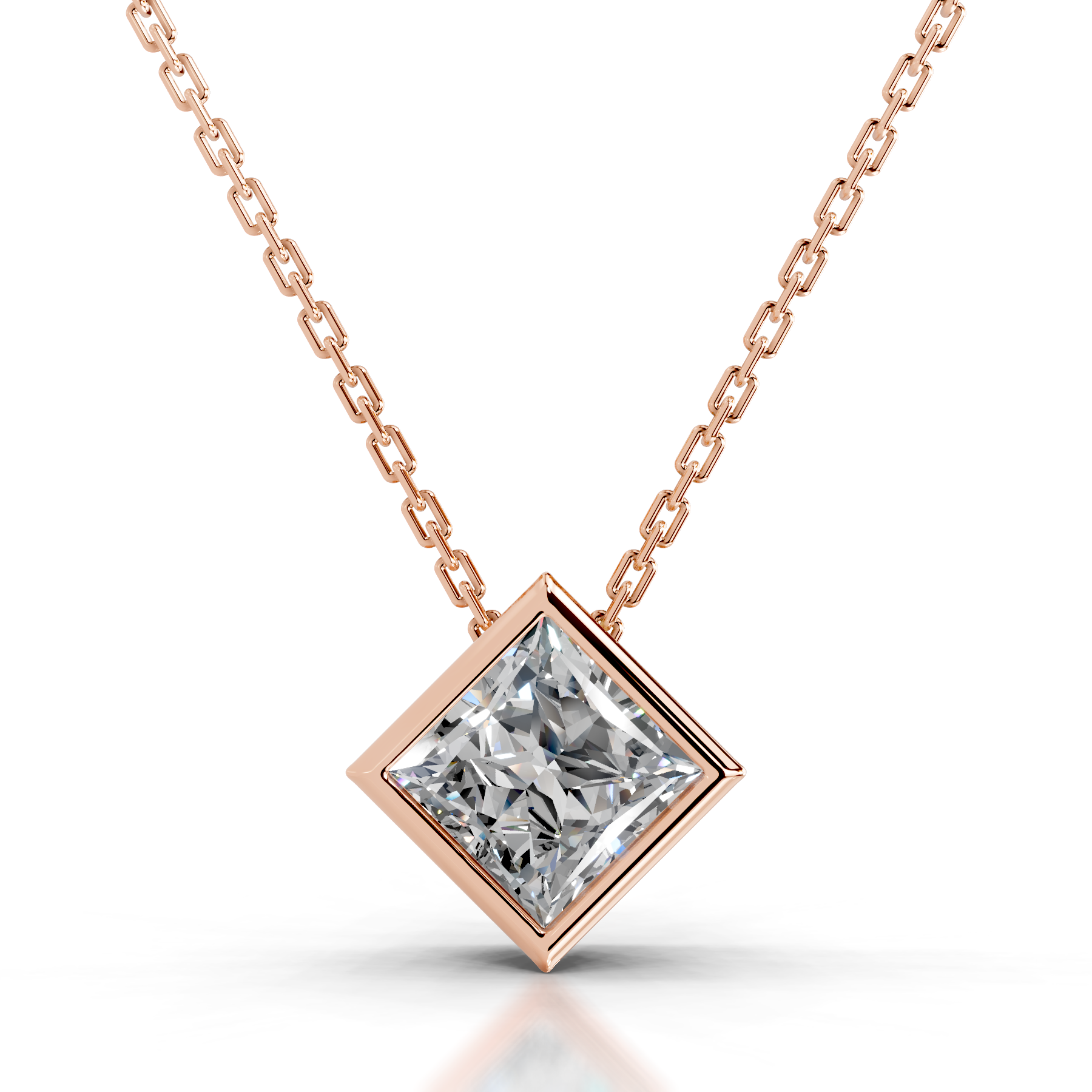 Brianna Diamond Pendant (2 Carat) -14K Rose Gold、mySite、hinf8tx79