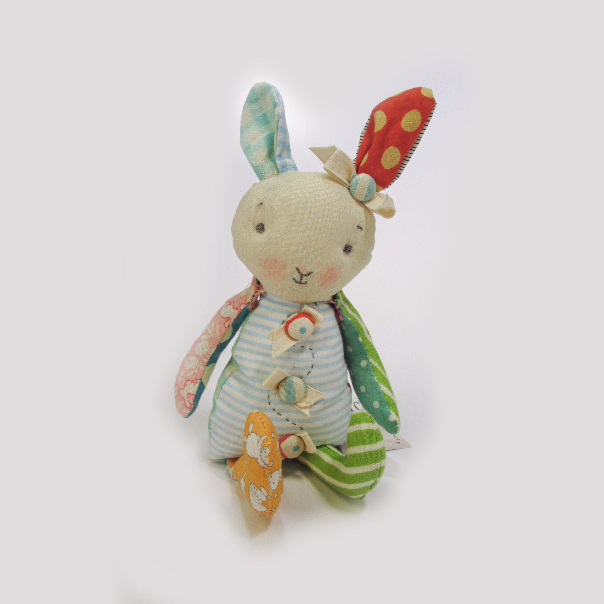 RETIRED - Hutch Studio - Bunny in Blue Stripes- One Of A Kind Bunny、mySite、g9winljtr