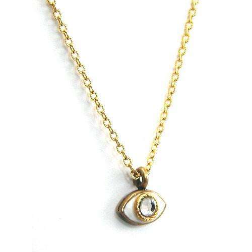 Michal Golan Tiny Gold and Enamel Evil Eye Pendant Necklace、mySite、topwebapps