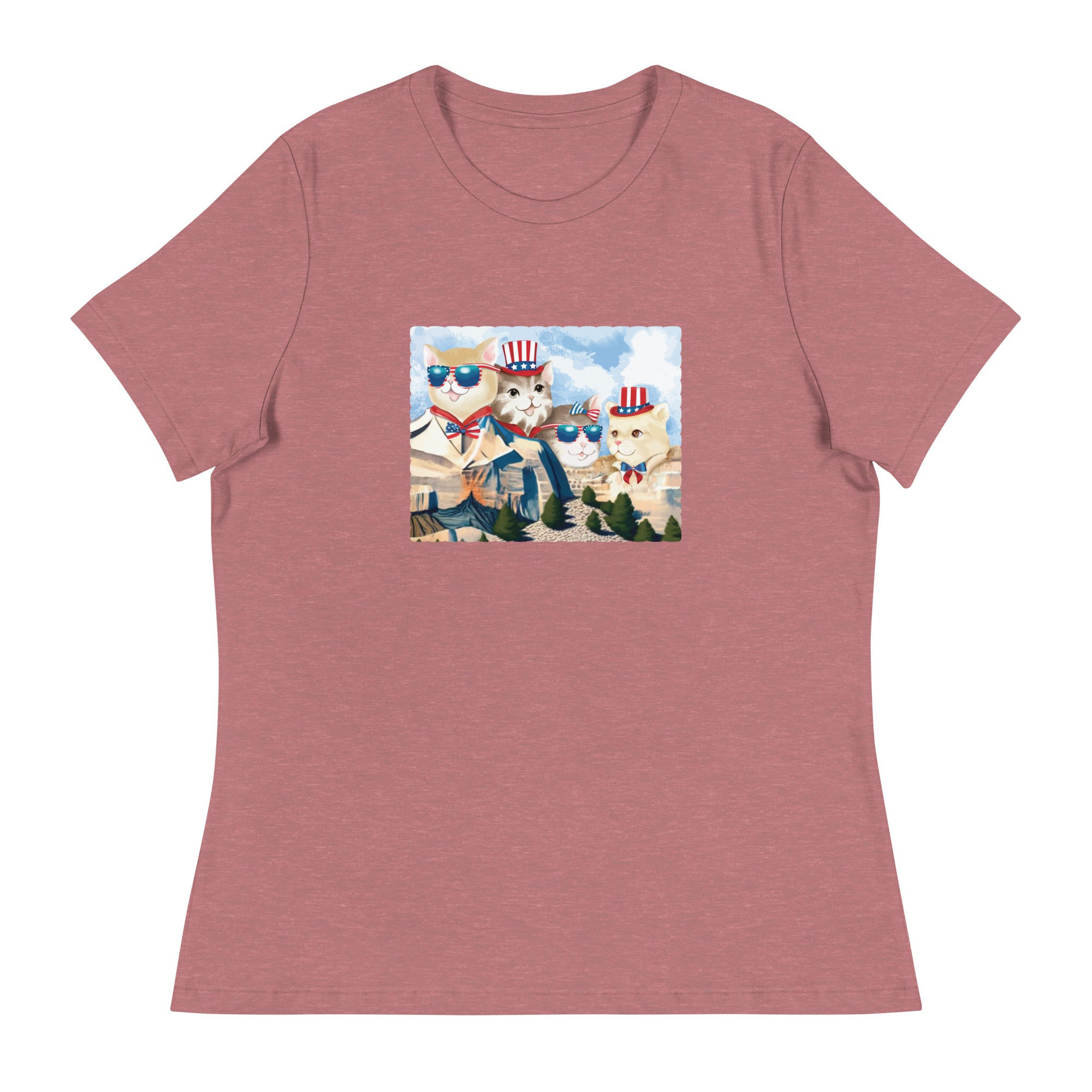 Cat Rushmore Women's Relaxed T-Shirt、mySite、camillekostekn