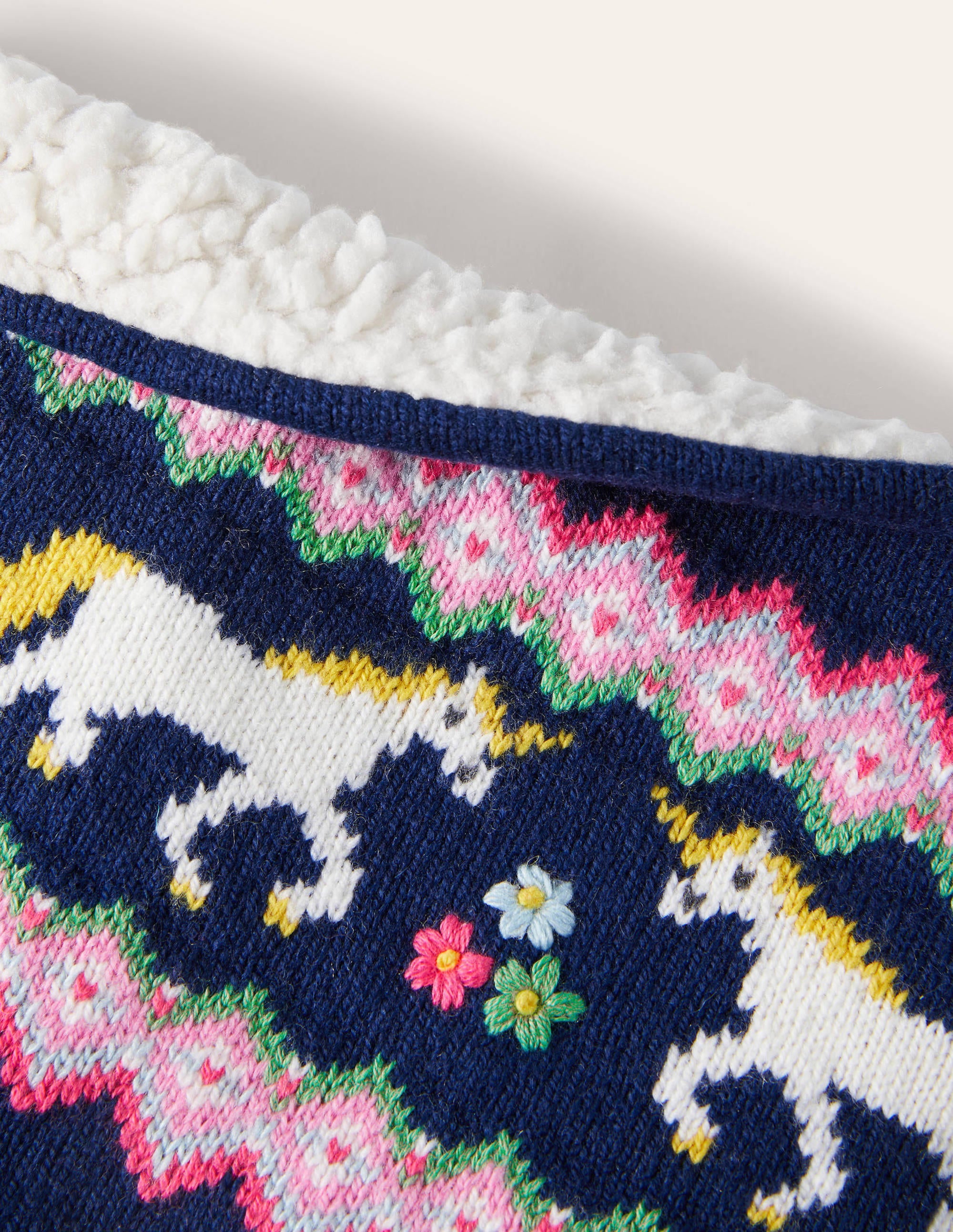  Cosy Fair Isle Snood-College Navy Unicorns、mySite、ashleygrahame