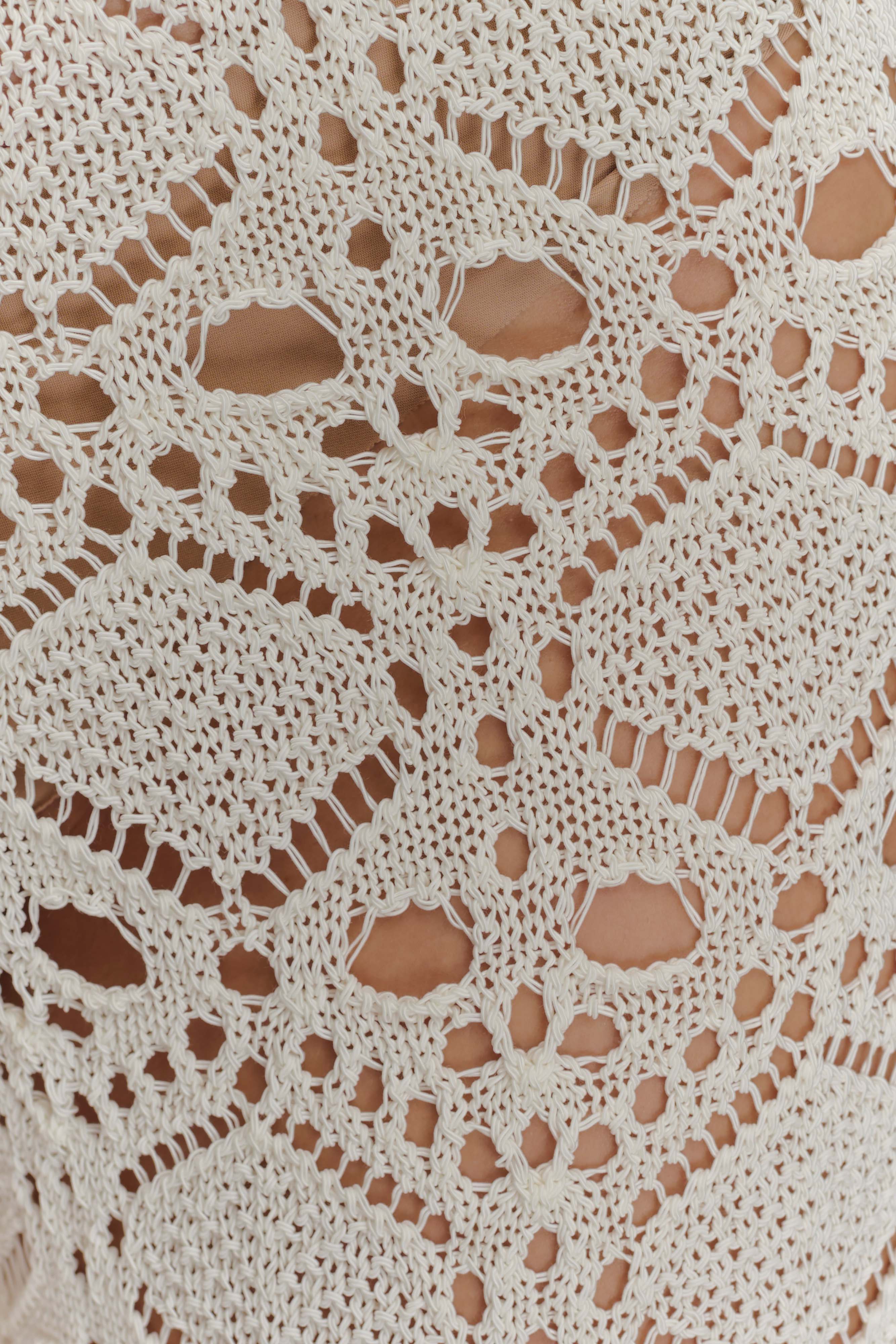 Trena Crochet Knit Pants - Ivory、mySite、solidvoid