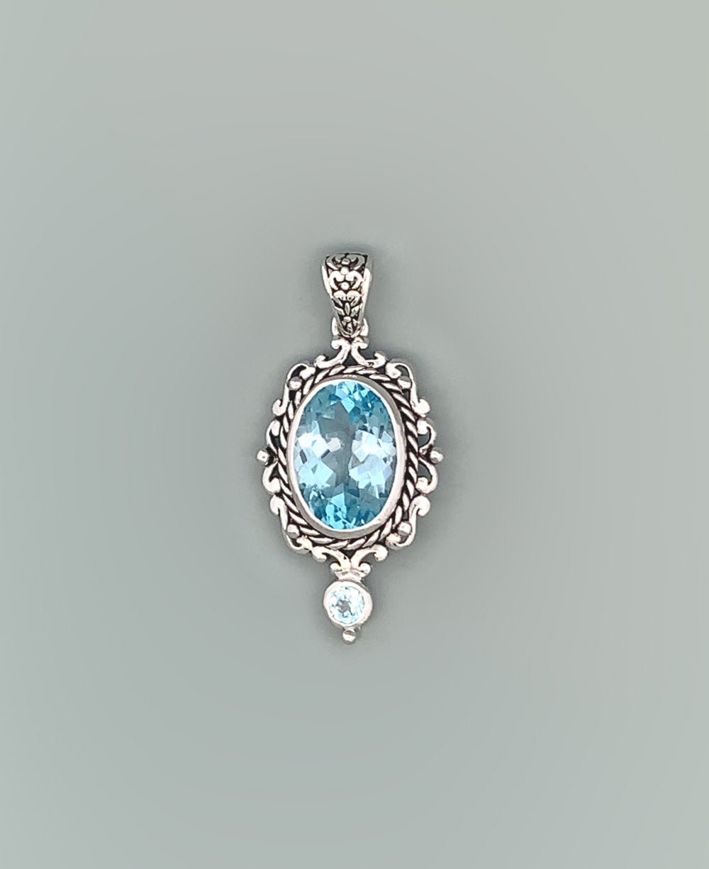 Sterling Silver Blue Topaz Pendant、mySite、topwebapps