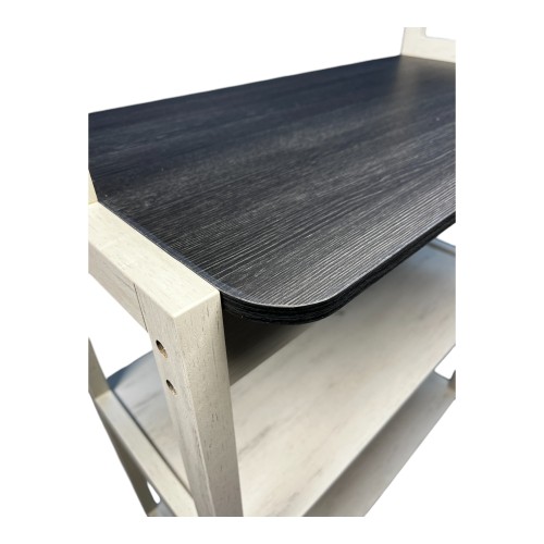  31.5" White and Black color 5-Tier Bakers Rack for Kitchen with Storage, Coffee Bar, Kitchen Shelves, Microwave Stand、、yumabirdnaturehistoryfestival