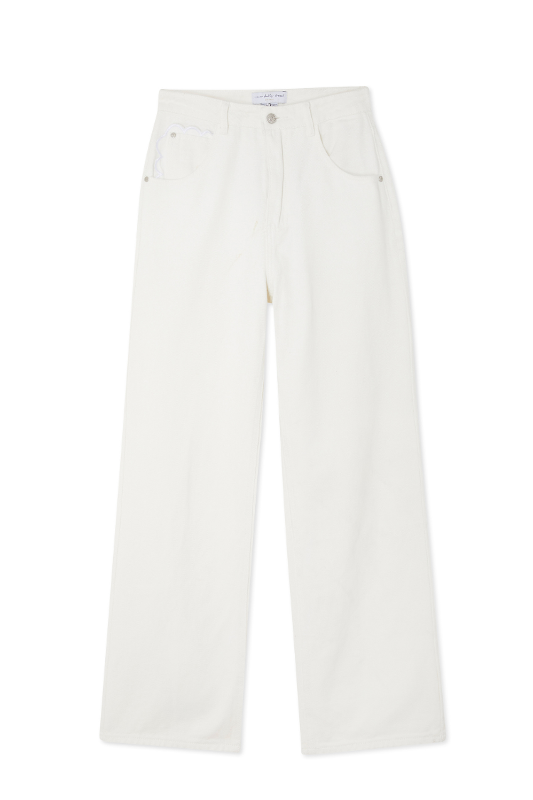 Ecru Scallop Detail Jeans、mySite、solidvoid