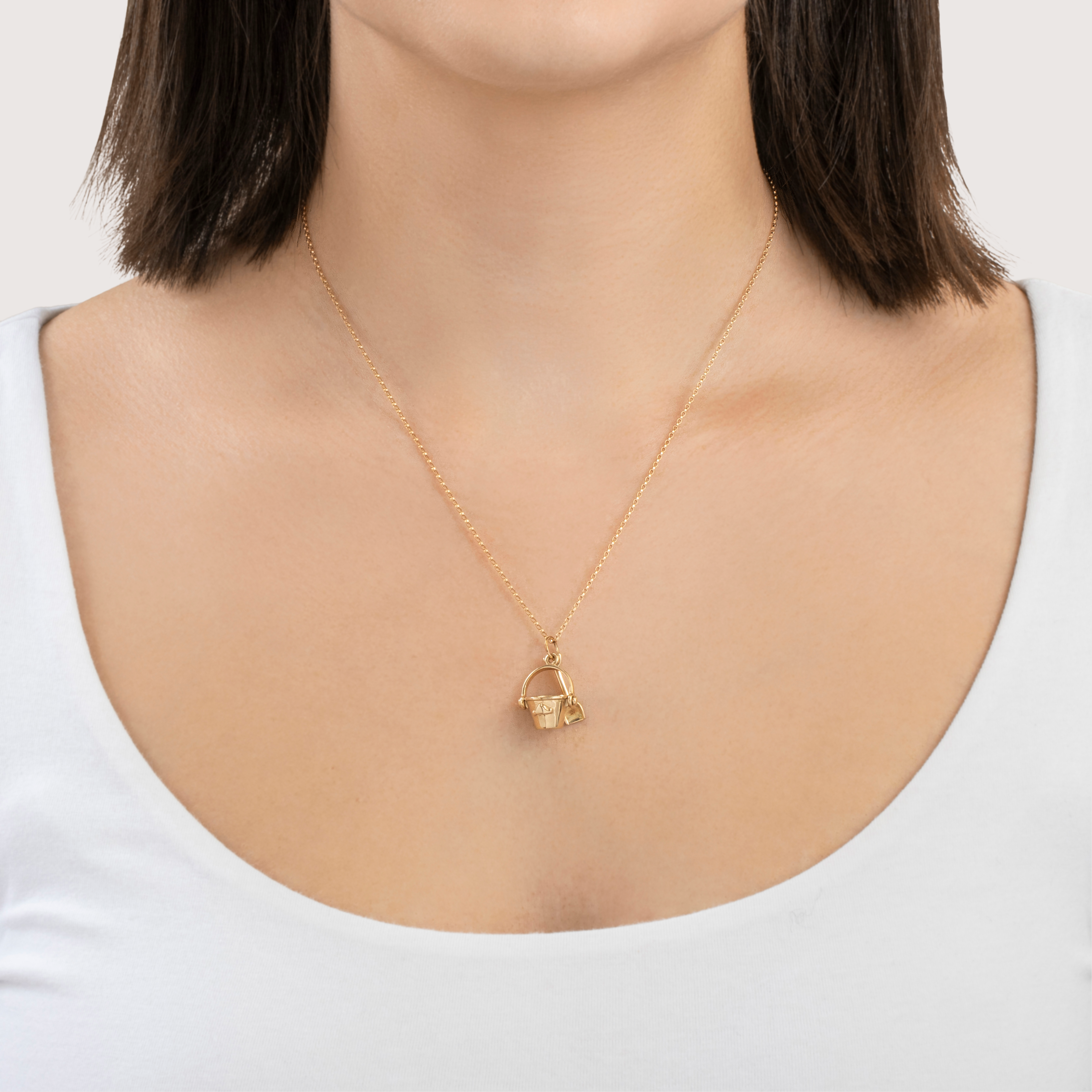 Vintage Large 14k Yellow Gold Martha's Vineyard Shovel And Pail Charm / Pendant、mySite、hinf8tx79