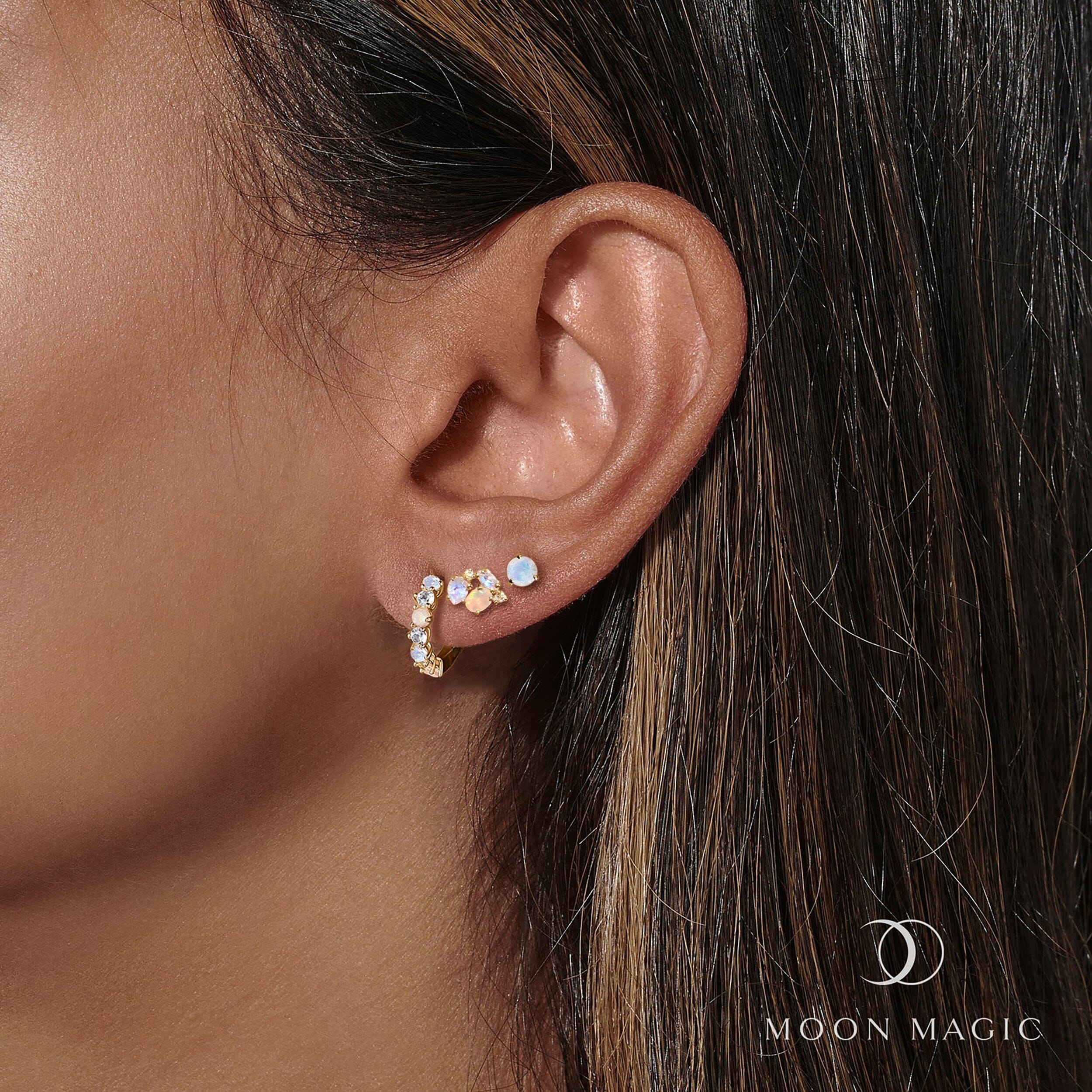 Moonstone & Opal Hoop Earring Set - High Vibe Trio、mySite、hinf8tx79