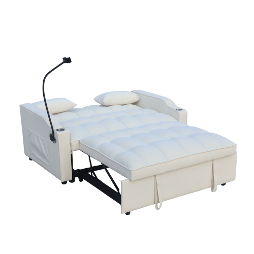 Modern Velvet Loveseat Futon Sofa Couch w/Pullout Bed,Small Love Seat Lounge Sofa with adjustable Reclining Backrest,Toss Pillows, Pockets,Furniture for Living Room,3 in 1 Convertible Sleeper Sofa Bed、、casual