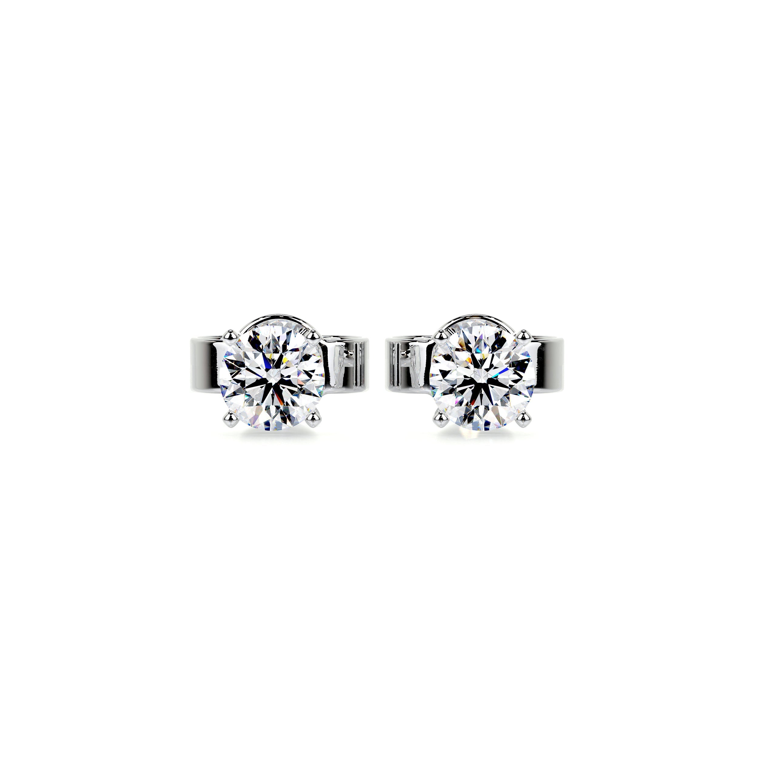 Allen Moissanite Earrings 1 Carat - 14K White Gold、mySite、hinf8tx79