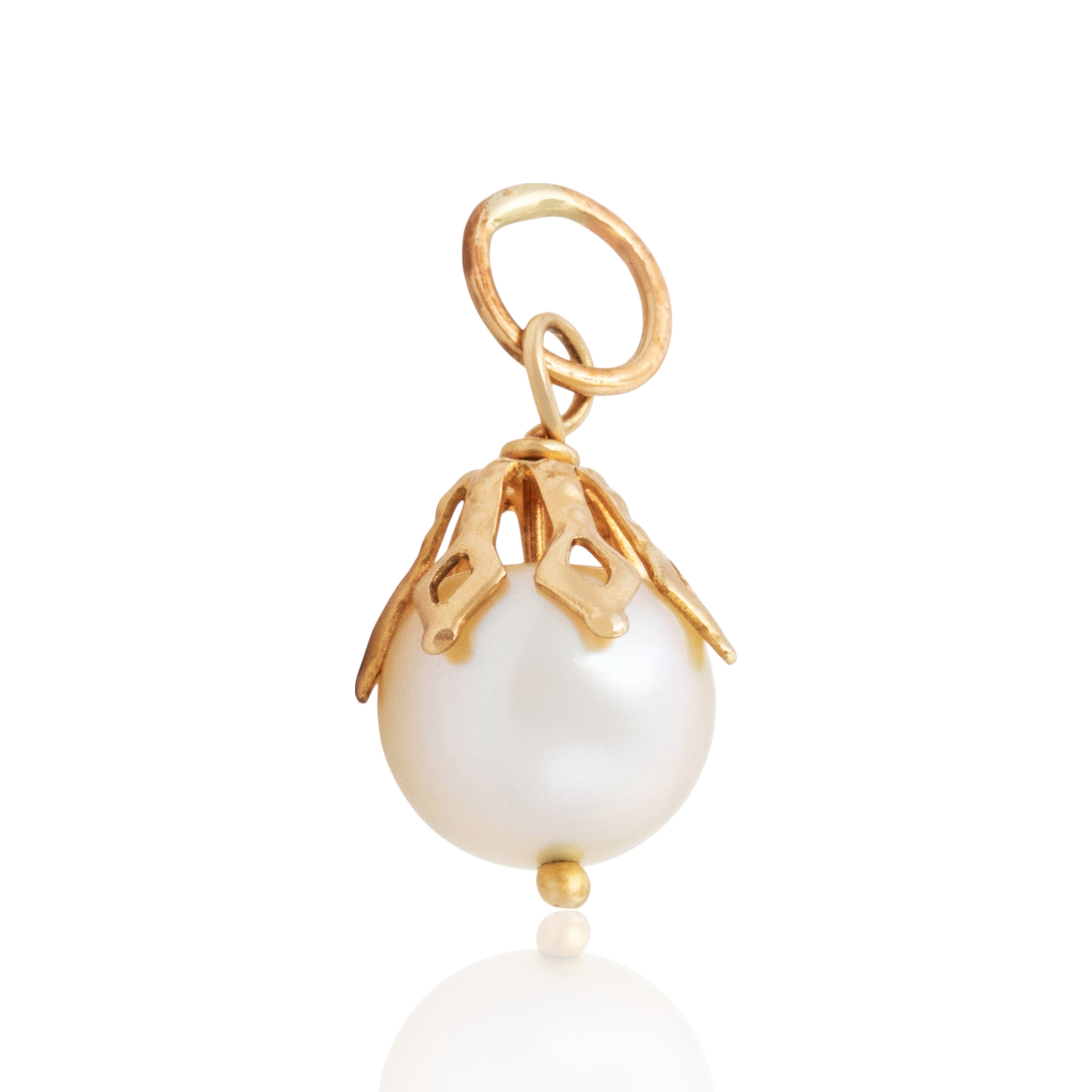 Vintage 14k Yellow Gold Pearl Openwork Charm / Pendant、mySite、hinf8tx79