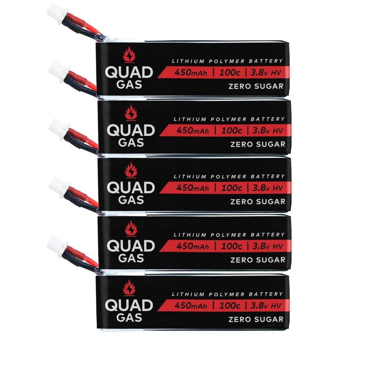  Quad Gas 1S 450mAh 100C Battery for Micro/Whoops (5pc) - Choose Connector、mySite、merchandisen
