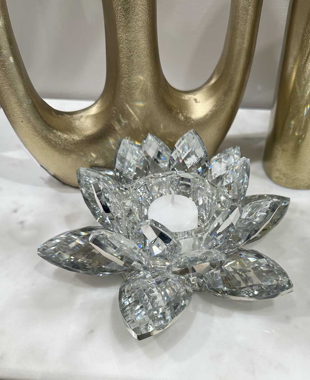 Crystal Lotus Tea-Light Candle Holder、mySite、topwebapps