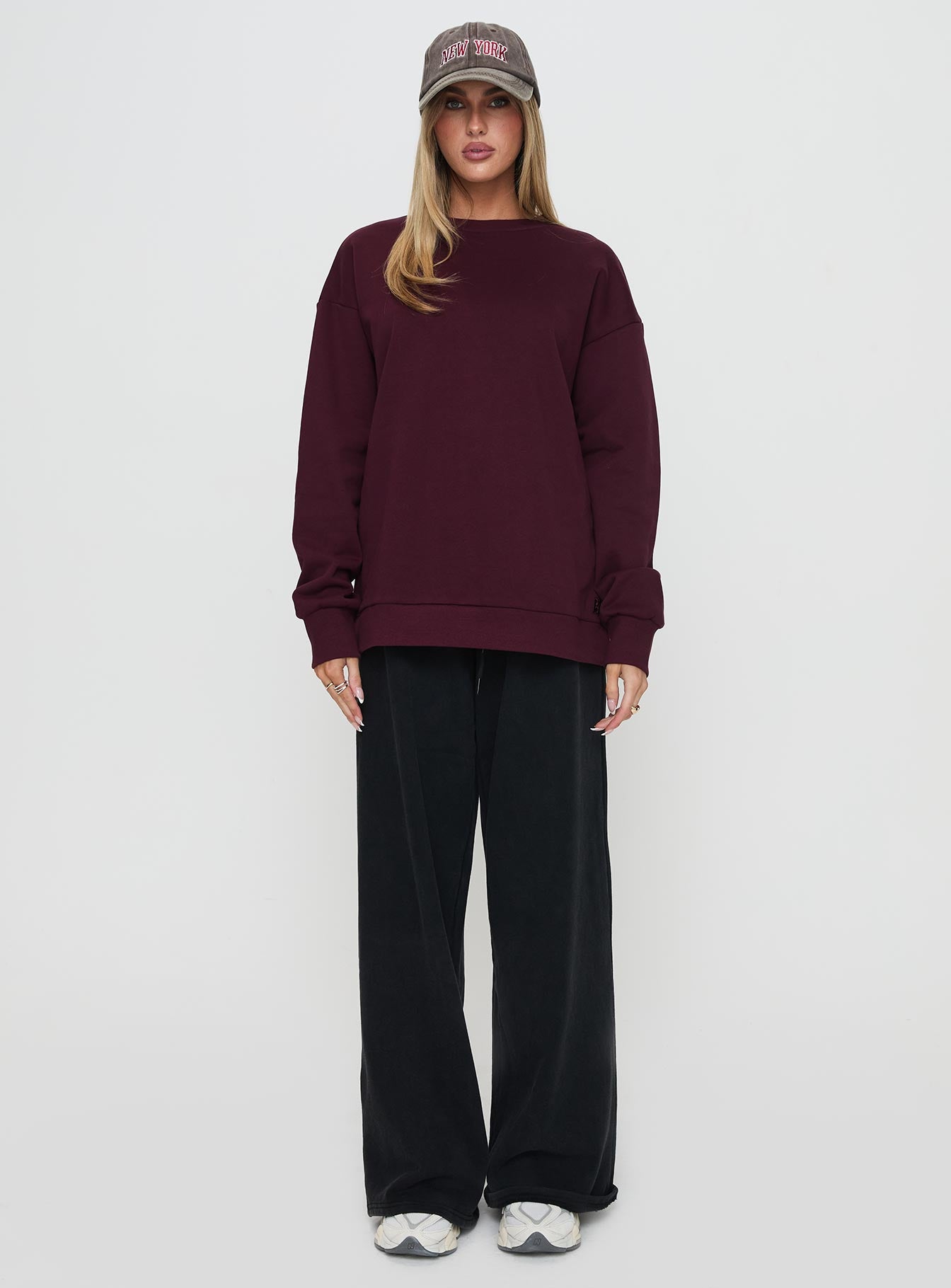 All Day Crewneck Sweatshirt Wine、mySite、solidvoid