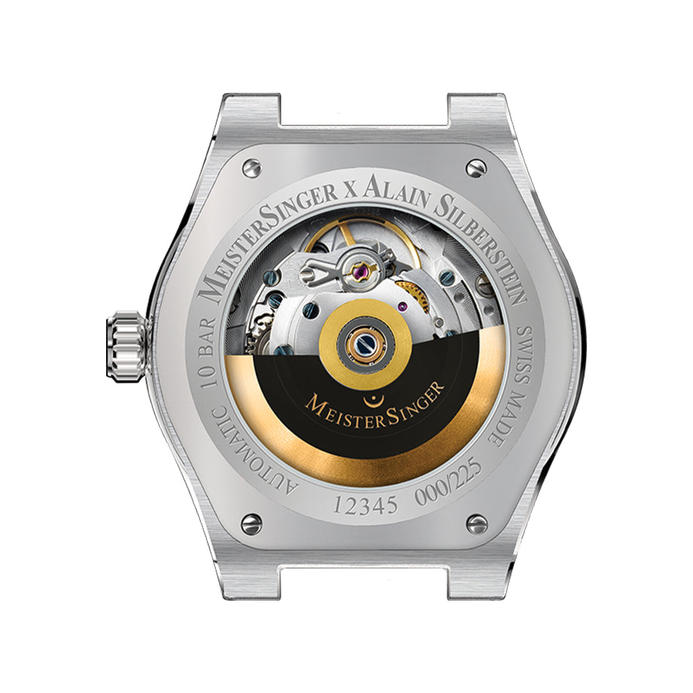  MeisterSinger X Alain Silberstein Limited Edition Kaenos Open Date 40mm - Black on Bracelet