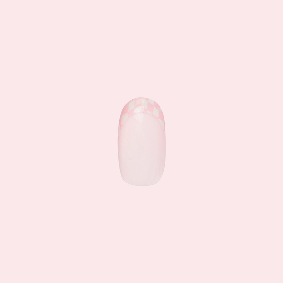 Double Pink Checkerboard | Round | Short - Press-On Part of Set、mySite、solidvoid