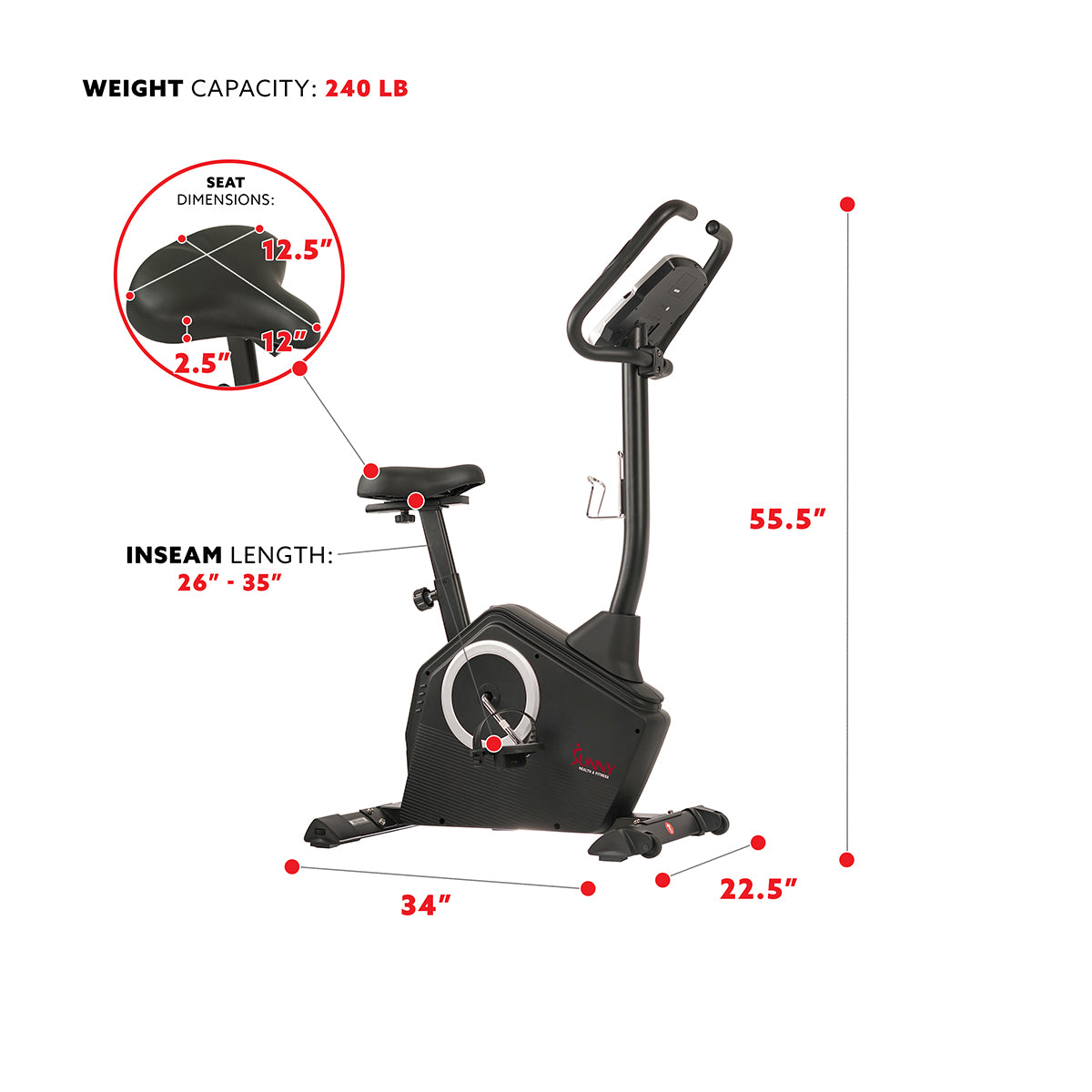  Magnetic Upright Programmable Exercise Bike w/ Heart Rate Monitor、mySite、ghnorth