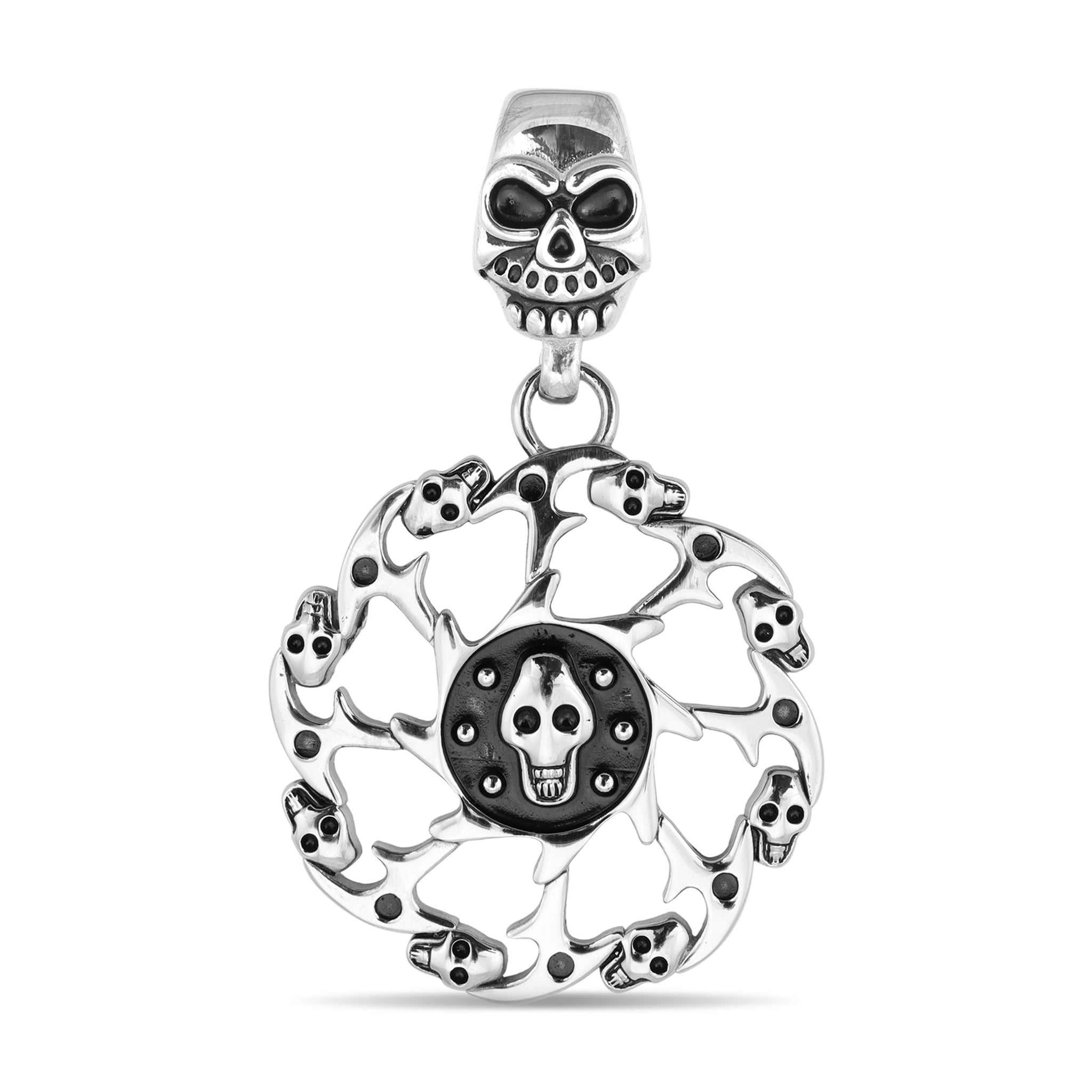 Stainless Steel Skull Spiked Death Wheel Pendant / PDK0149、mySite、dreamappss