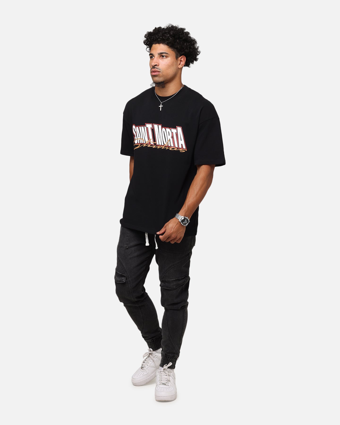 Saint Morta Studios Drop Shoulder T-Shirt Black、mySite、zt4zffjzw