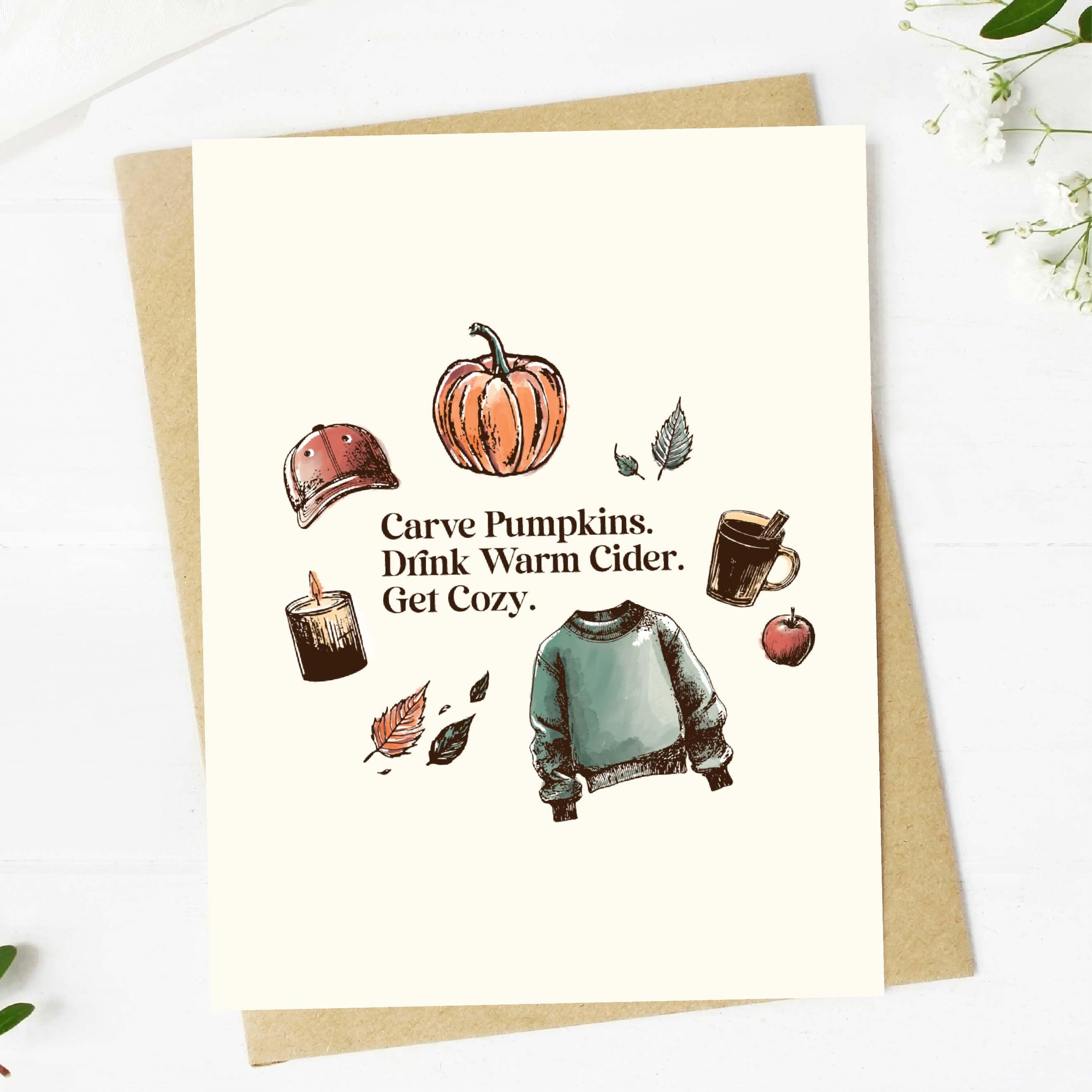  Carve Pumpkins... Fall Icons Greeting Card、mySite、elrpsem3k
