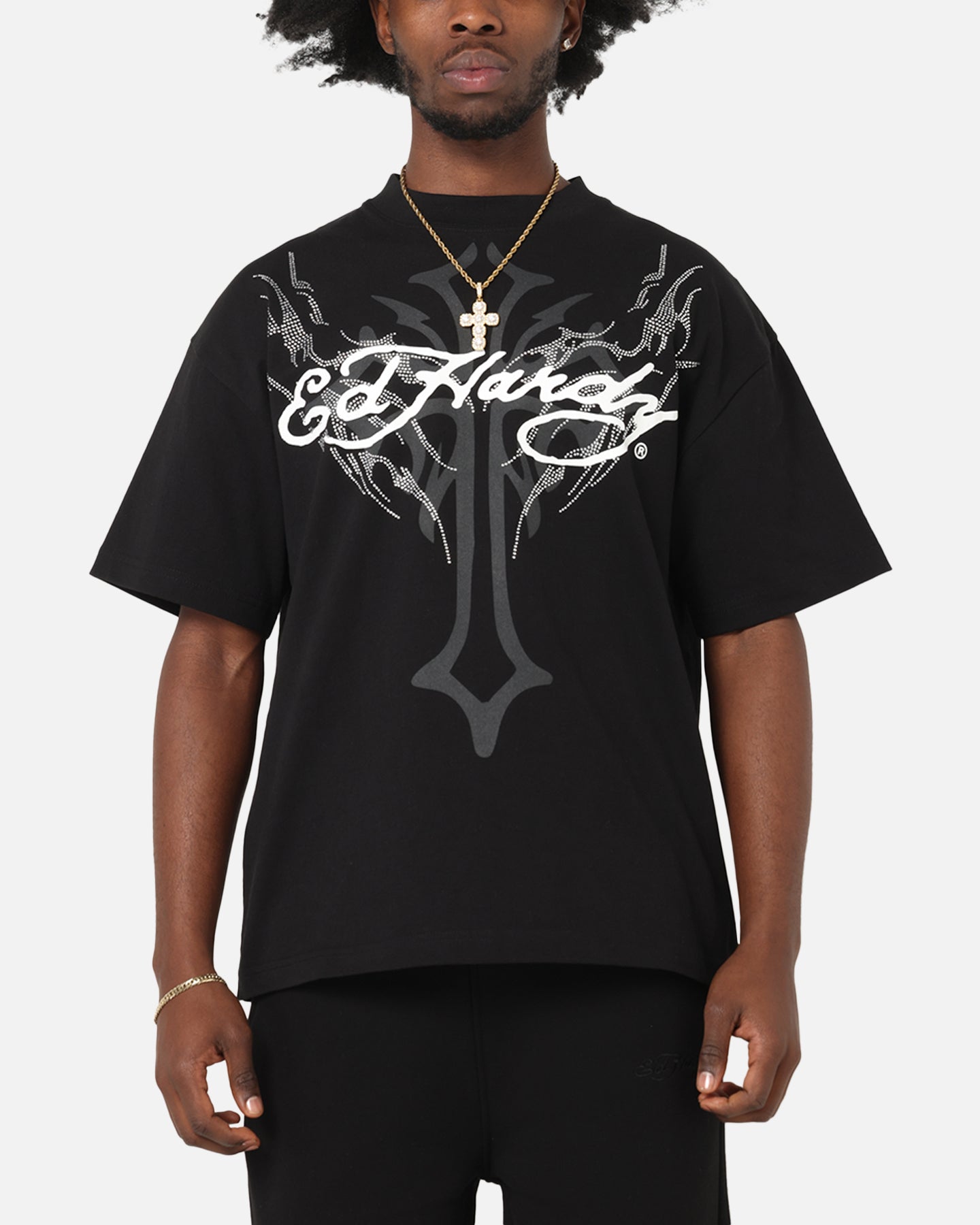 Ed Hardy Trinity Rhinestone T-Shirt Black、mySite、zt4zffjzw