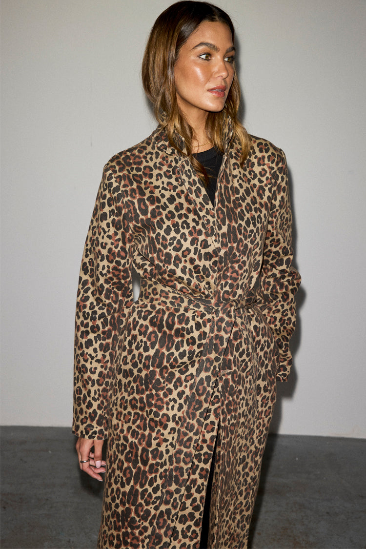 Lucia Leopard Denim 55 Coat Petite、mySite、solidvoid
