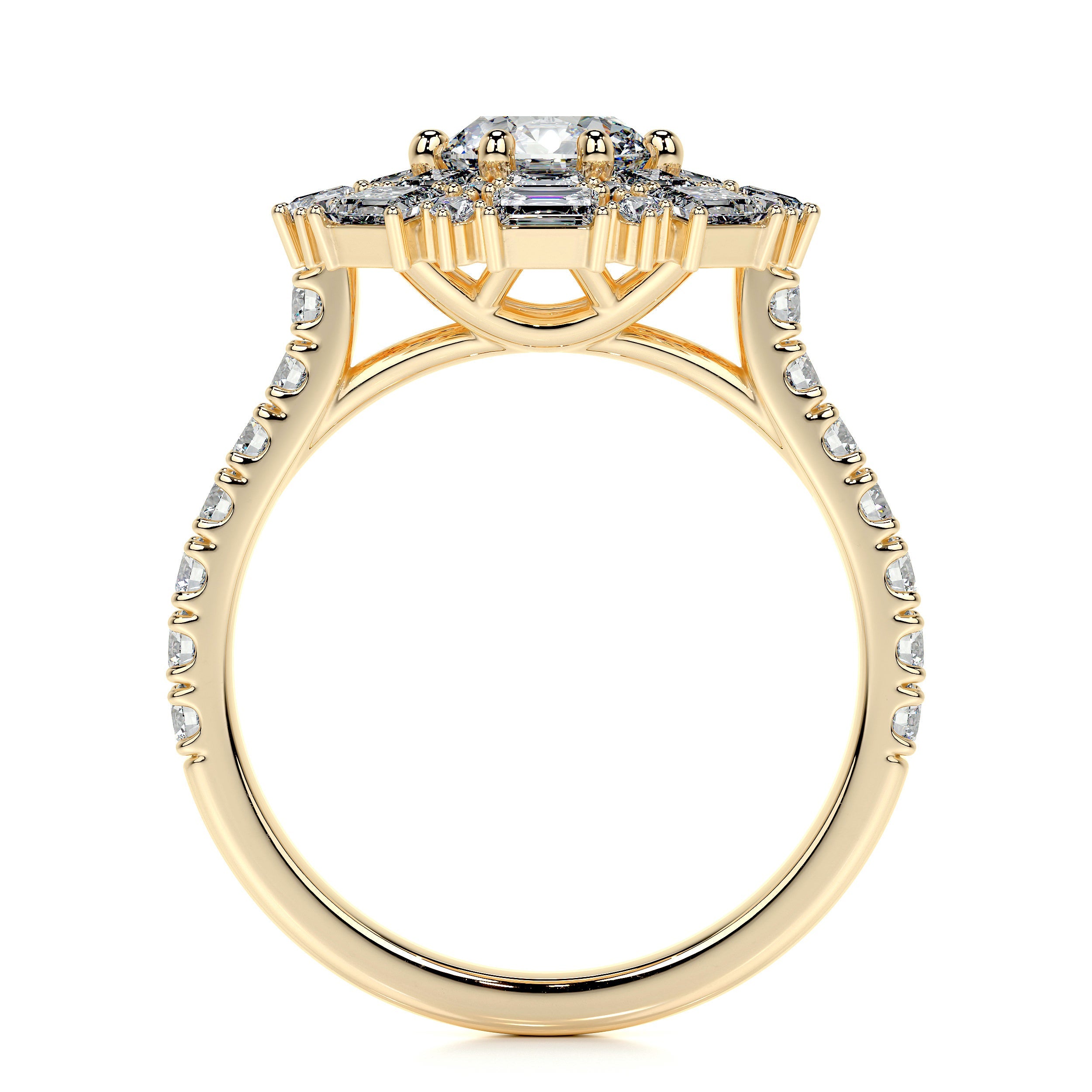 Snowflake Lab Grown Diamond Ring -18K Yellow Gold、mySite、hinf8tx79