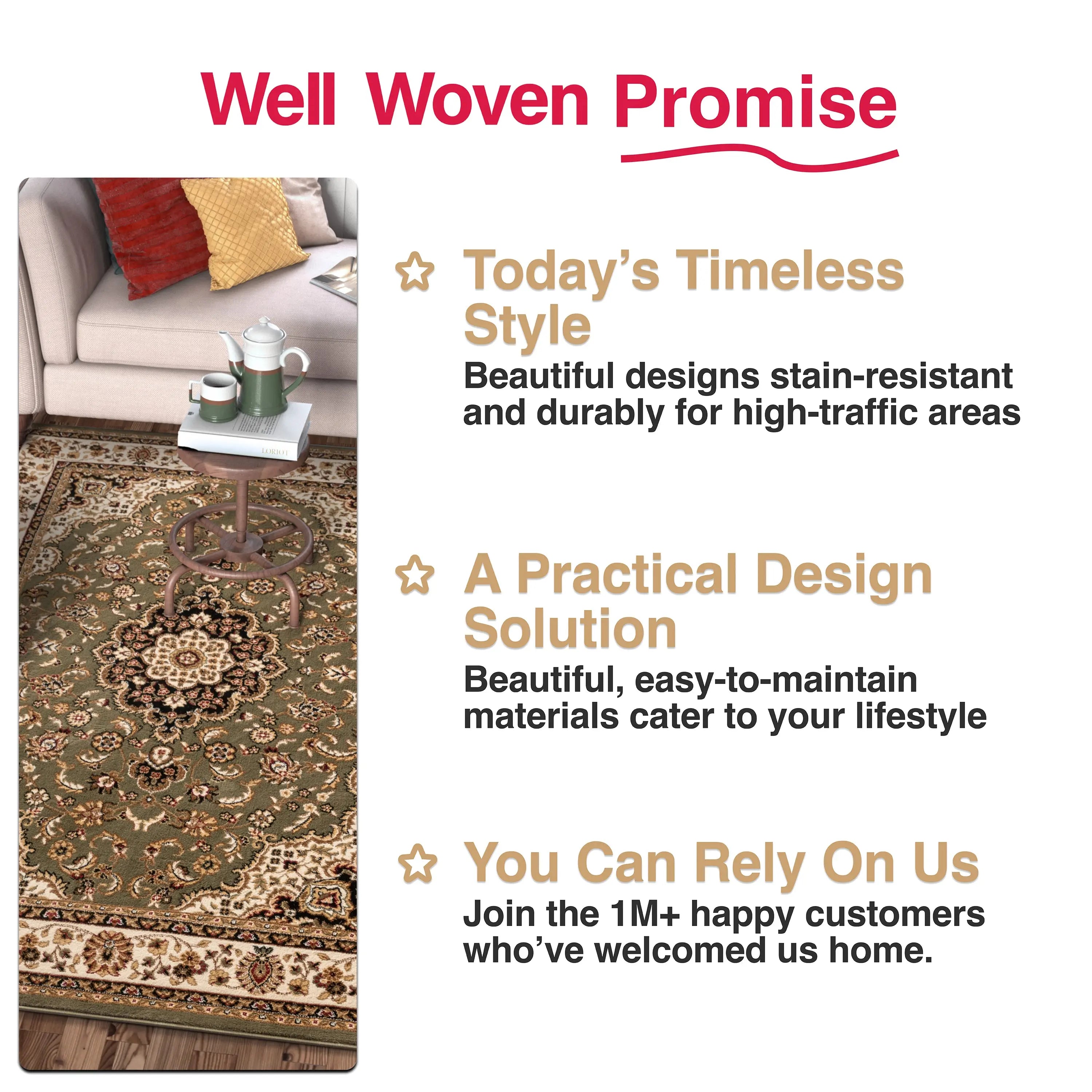 Medallion Kashan Green Traditional Rug、mySite、gigharbornorthrealestate