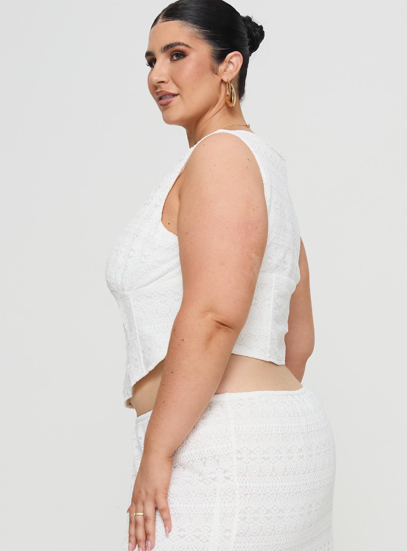 Buttacupe Lace Corset Top White Curve、mySite、solidvoid