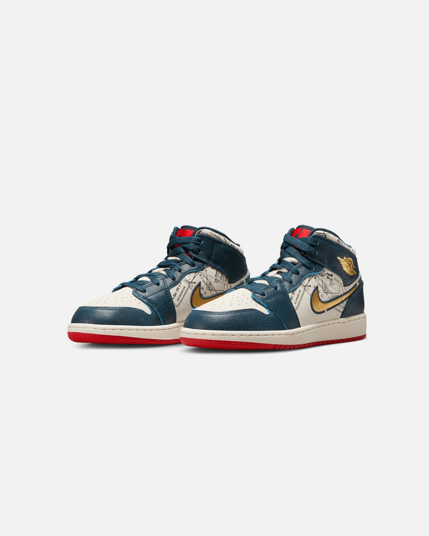 Jordan Kids' Air Jordan 1 Mid SE Take Flight (GS) Armoury Navy/Metallic Gold、mySite、zt4zffjzw