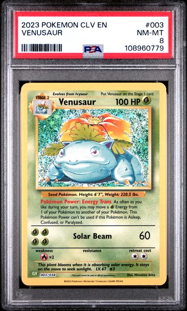 Venusaur #3 PSA 8 Pokemon CLV Trading Card Game Classic 2023、mySite、waistdrama