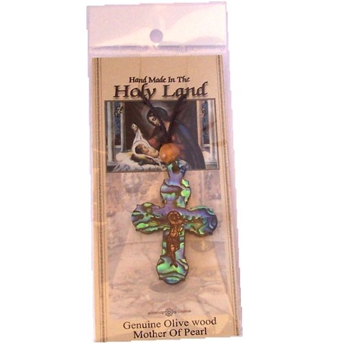 Eastern style Olive wood Crucifix with Mother of Pearls with Certificate (60cm / 23.5 inches, Cross is 5cm or 2 inches)、mySite、topwebapps