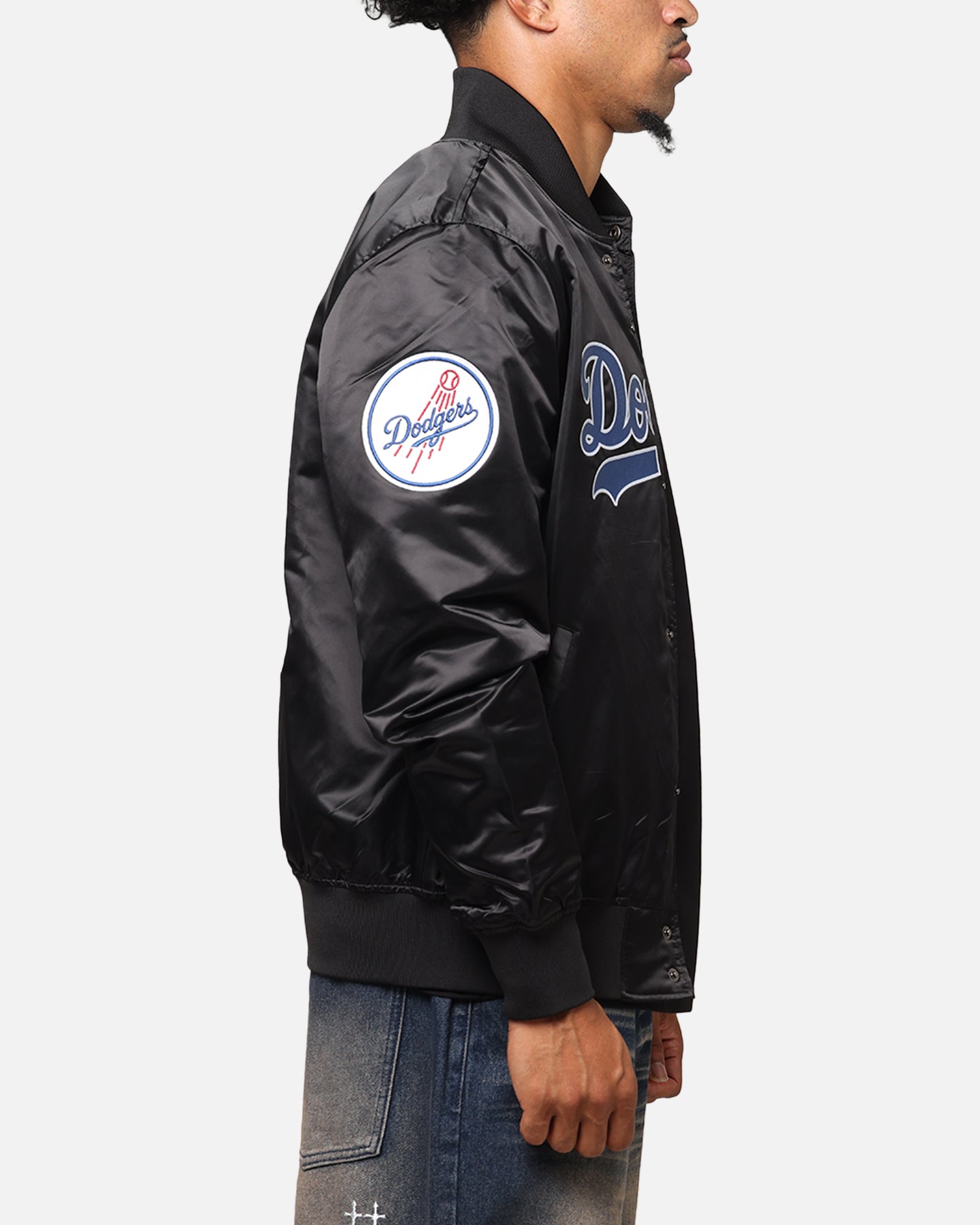 Pro Standard Los Angeles Dodgers Big Logo Satin Jacket Black、mySite、zt4zffjzw