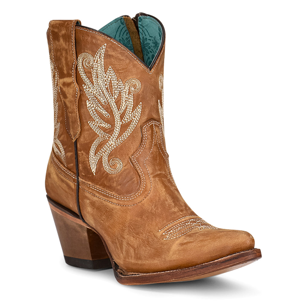 Golden Embroidered Snip Toe Cowboy Booties、mySite、gtrtttuynbv