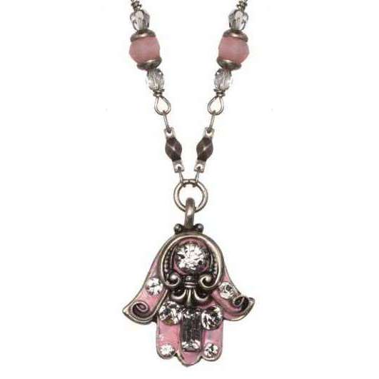 Michal Golan Hamsa Necklace in Pink and Silver、mySite、topwebapps