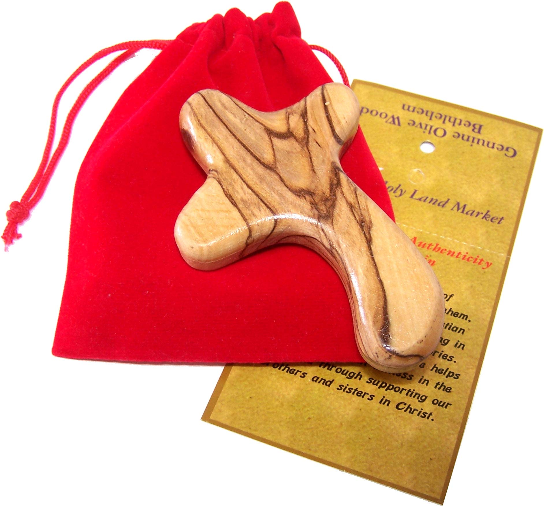  Holy Land Market Perfect Hand fit Olive Wood Cross - Carved Round and with Hand Shape、mySite、elrpsem3k