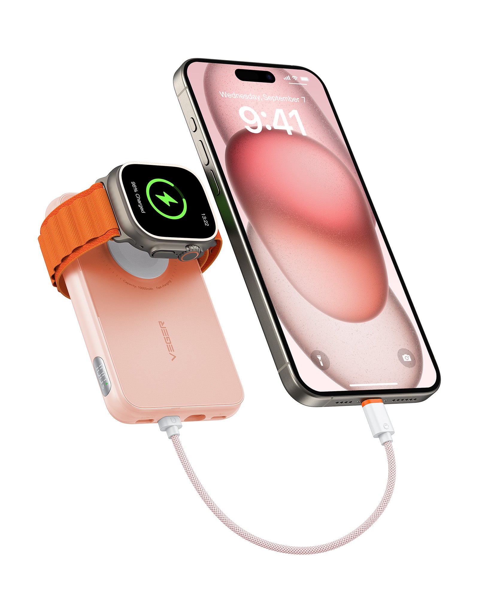 10000mAh Portable Charger with Built in Cable (Removable)、mySite、fannypackpong